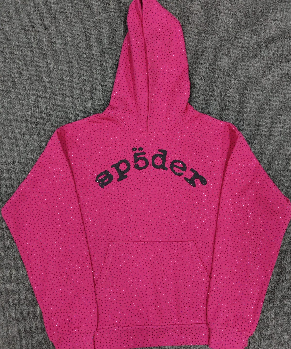 Sp5der hoodie-Rose red VVS