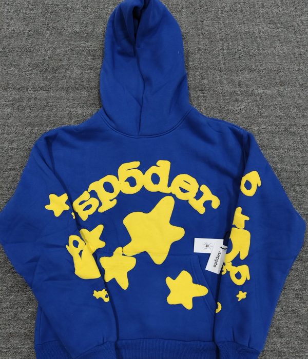 Sp5der hoodie-Blue beluga
