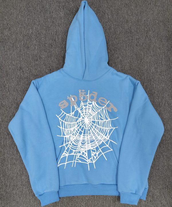 Sp5der hoodie-Dusty Blue