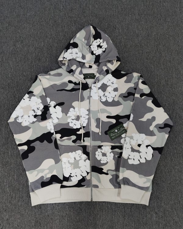 Denim tears zip up hoodie-DT1039