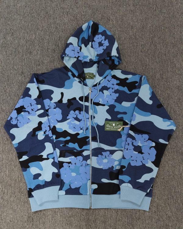 Denim tears zip up hoodie-DT1040