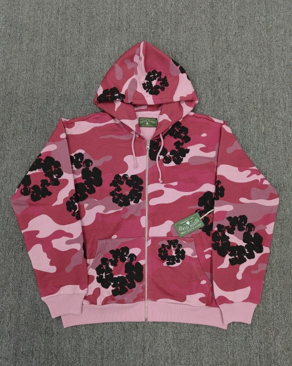 Denim tears zip up hoodie-DT1062