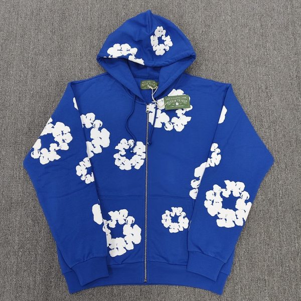 Denim tears zip up hoodie-DT1082